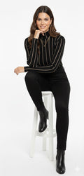 Chic Striped High Neck Sweater