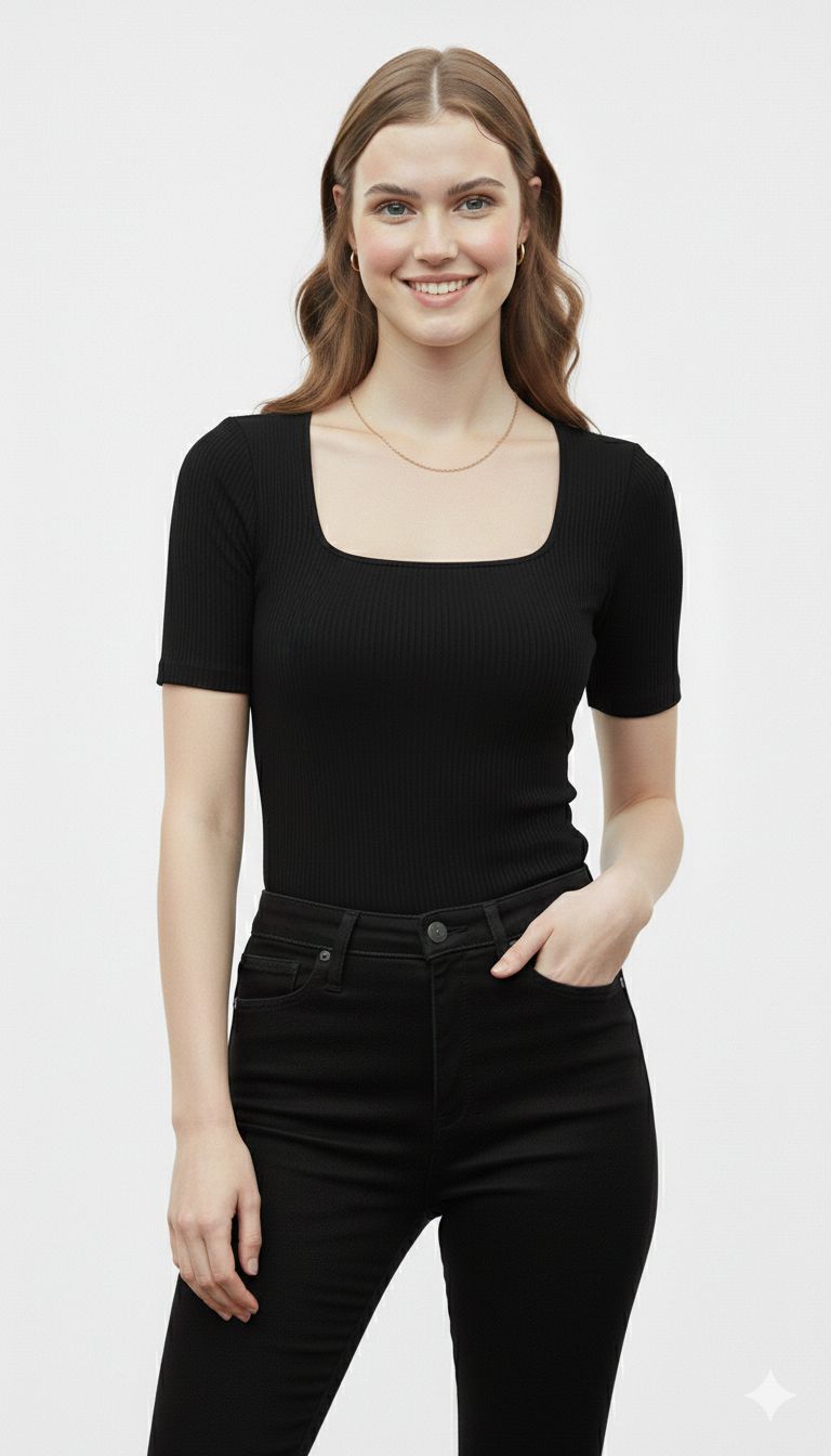 Body de Manga Curta Sem Costura para Mulheres