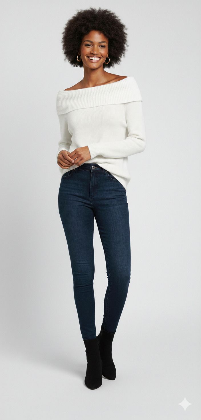 Suéter Feminino Pulôver Ombro a Ombro