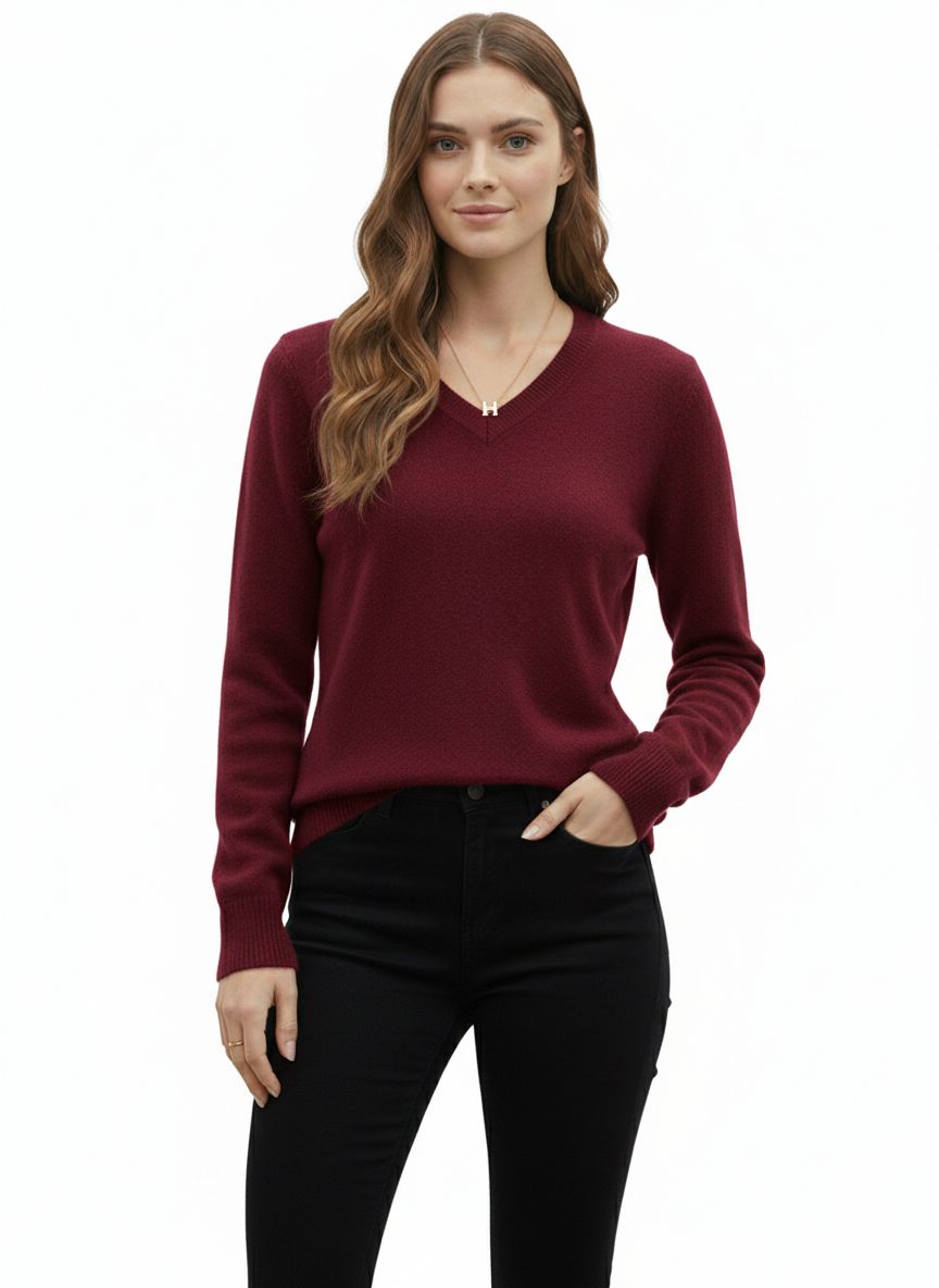 Luxury 100% Cashmere V-Neck Sweater