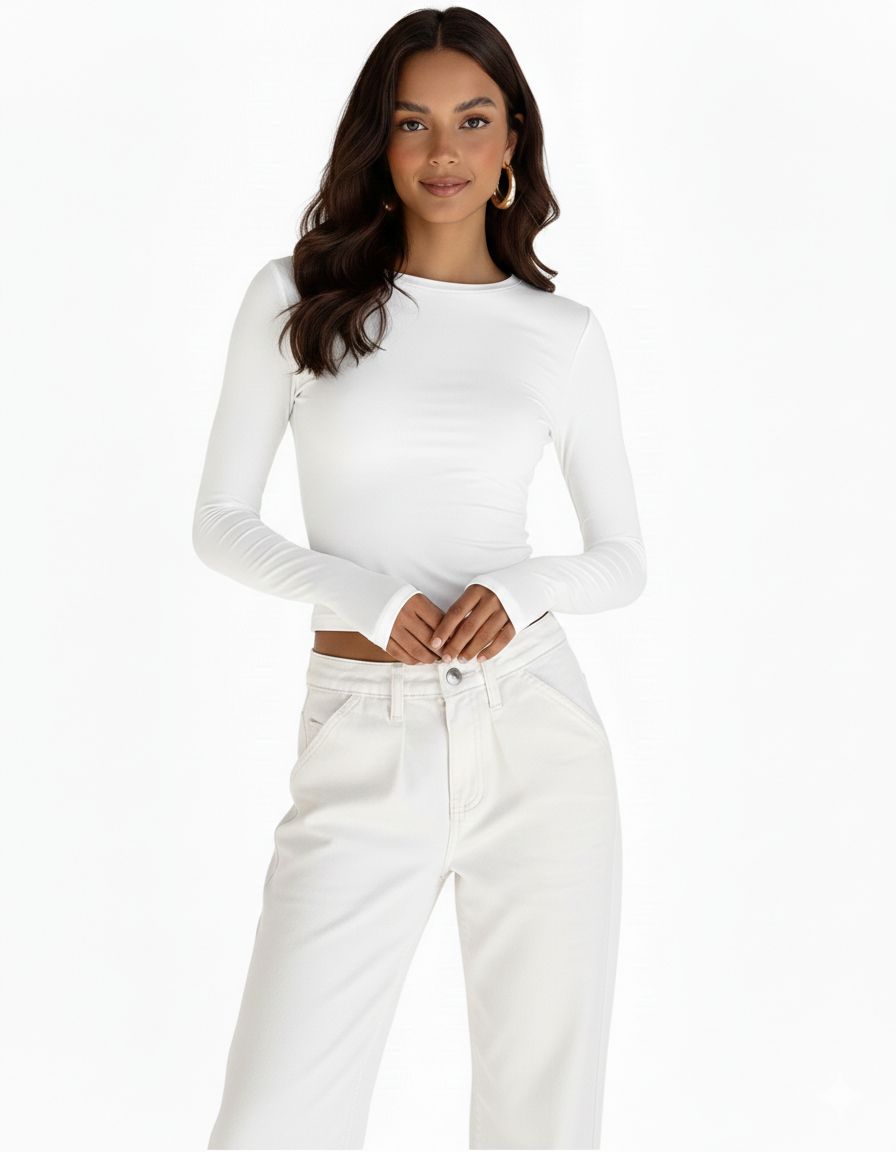 Classic Round Neck Long Sleeve Shirt