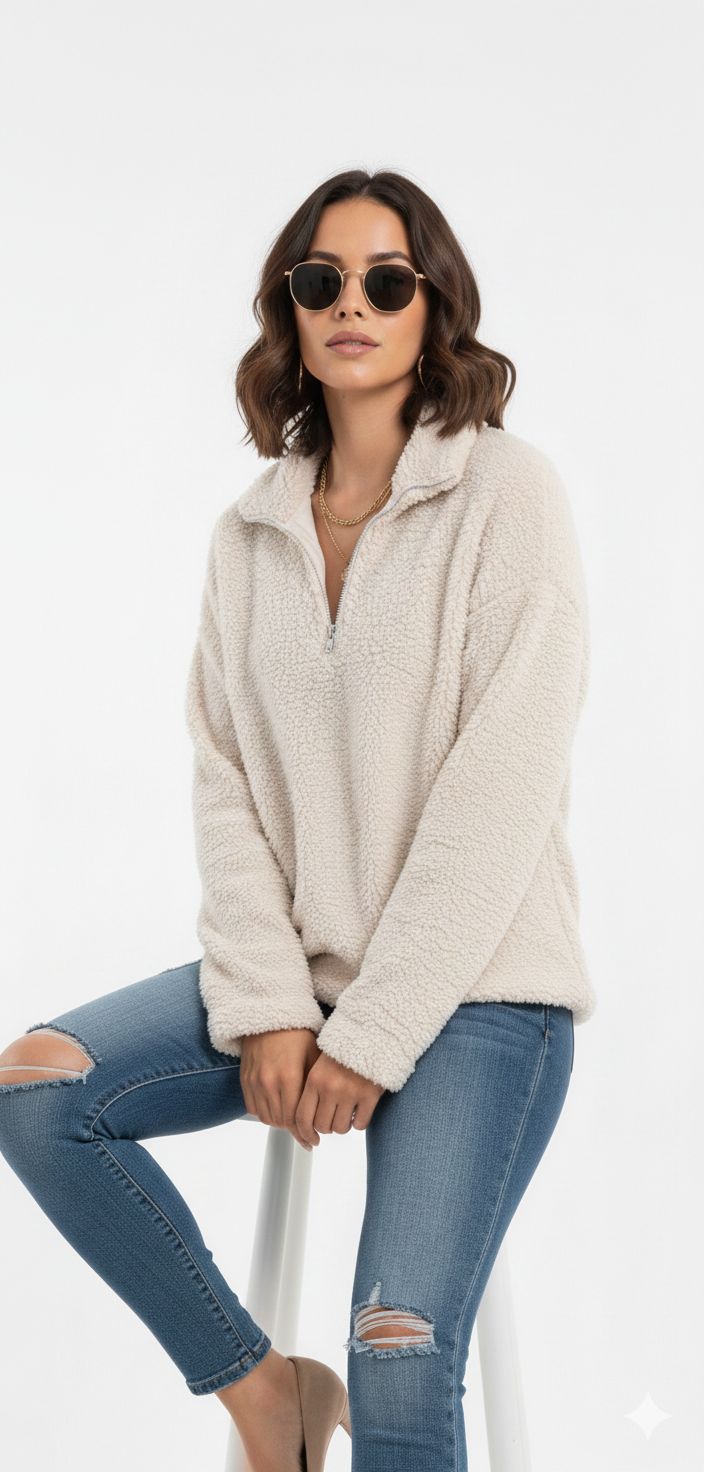 Chic Plush Pullover for Women