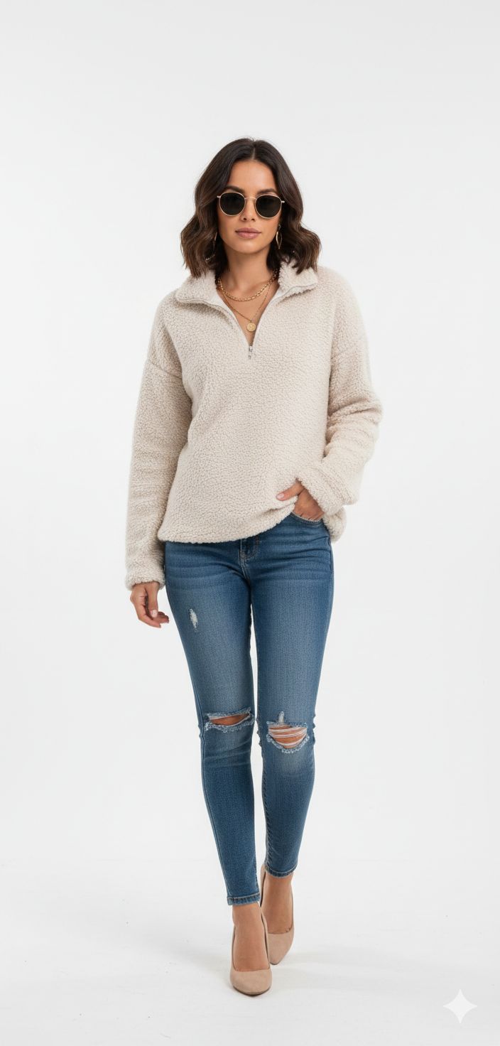 Chic Plush Pullover for Women