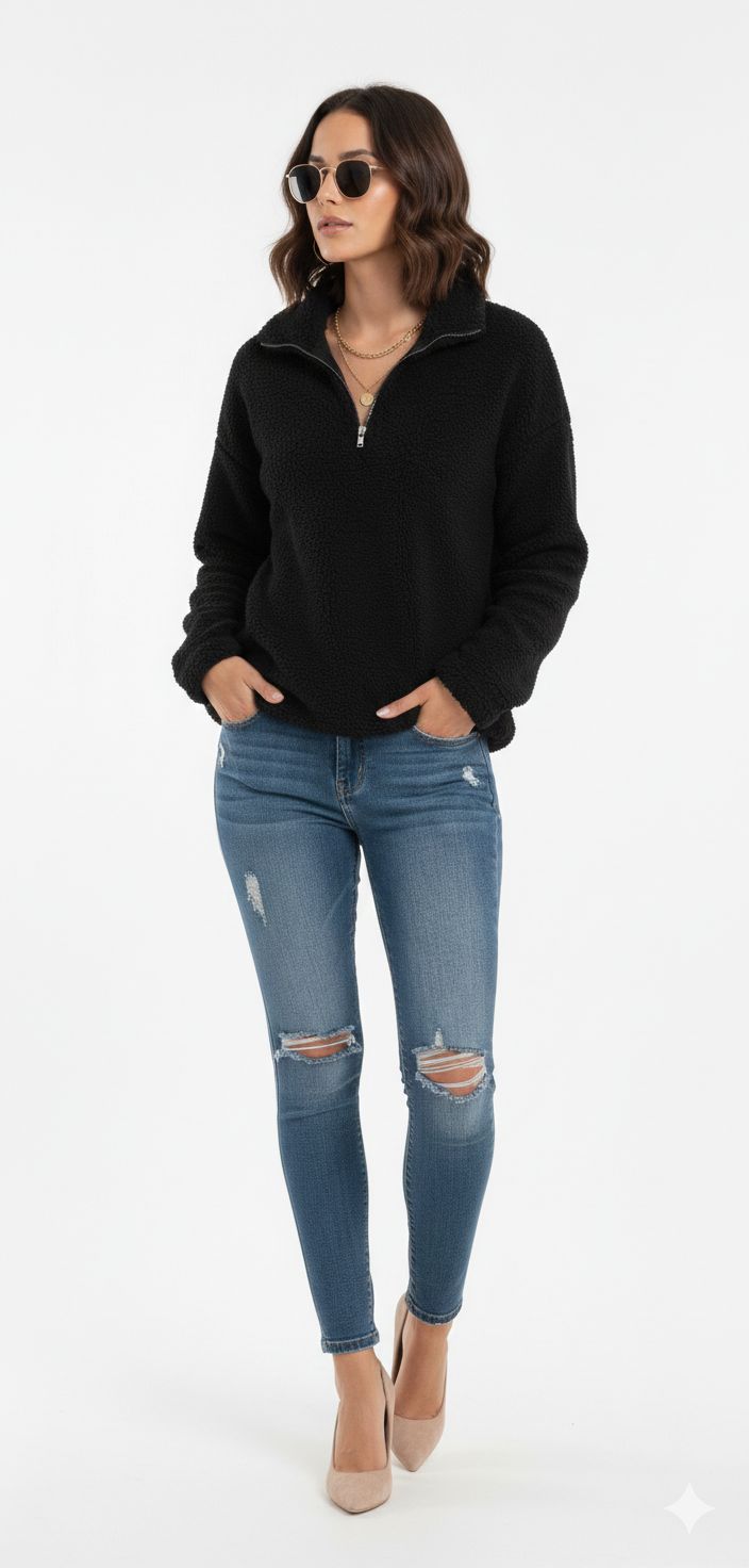 Chic Plush Pullover for Women