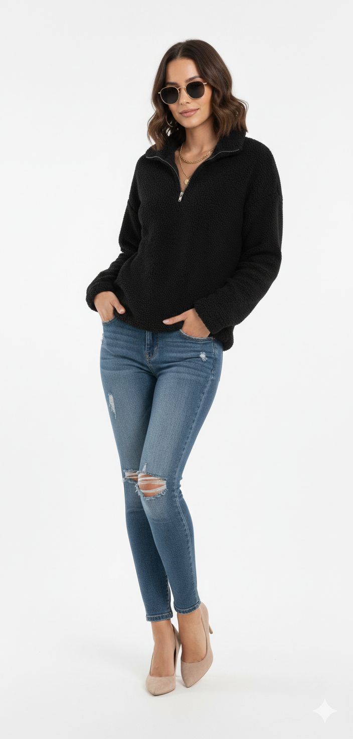 Chic Plush Pullover for Women