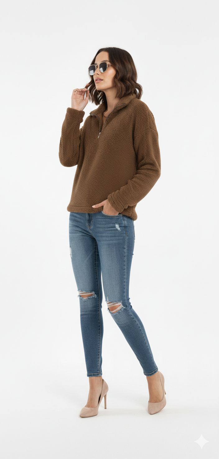 Chic Plush Pullover for Women