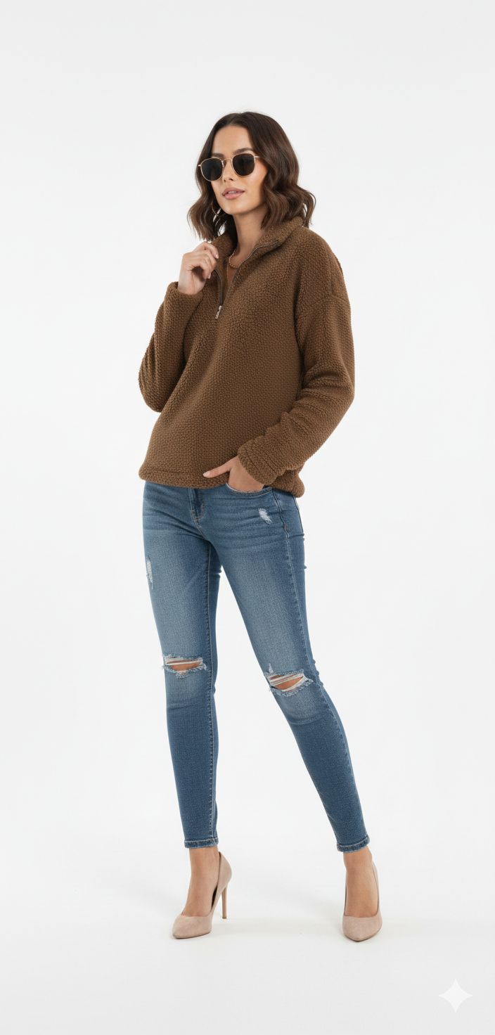 Chic Plush Pullover for Women