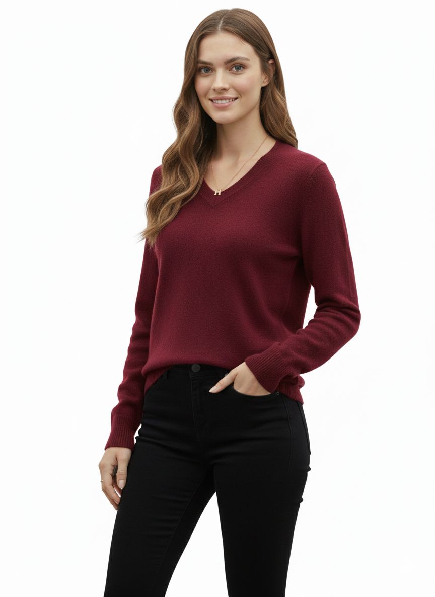 Luxury 100% Cashmere V-Neck Sweater