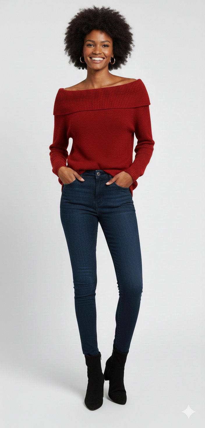 Suéter Feminino Pulôver Ombro a Ombro