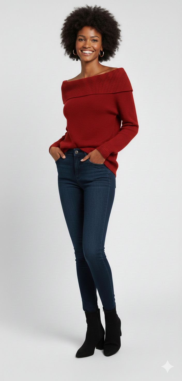 Suéter Feminino Pulôver Ombro a Ombro