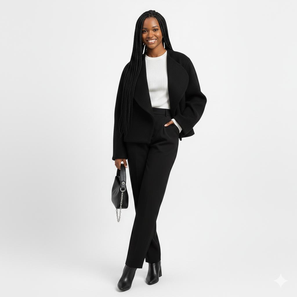 European & American Fan-Style Open-Front Cardigan – Thickened Women's Coat