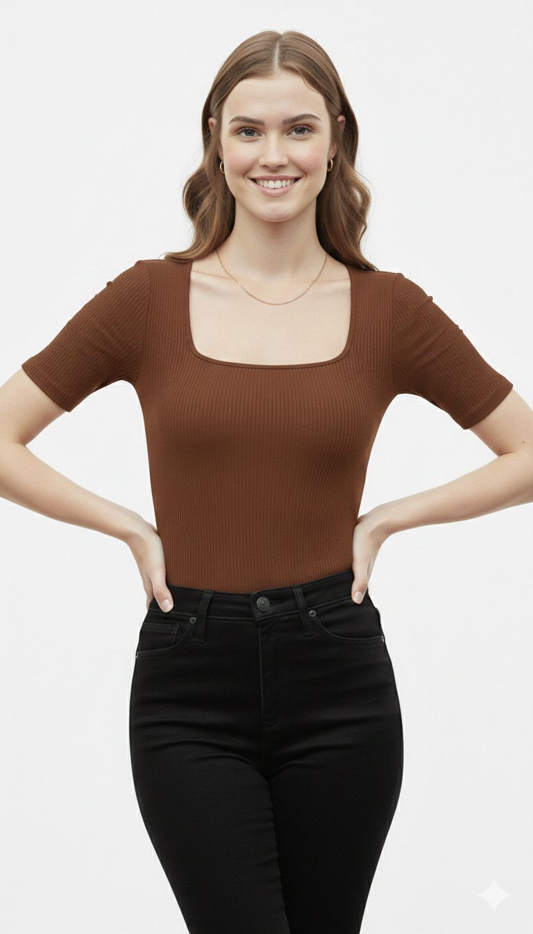 Body de Manga Curta Sem Costura para Mulheres